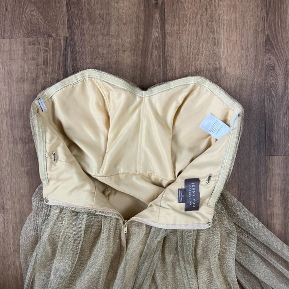 Jenny Yoo Anabelle Gold Tulle Convertible Gown Dress Sz 4 - Picture 10 of 16